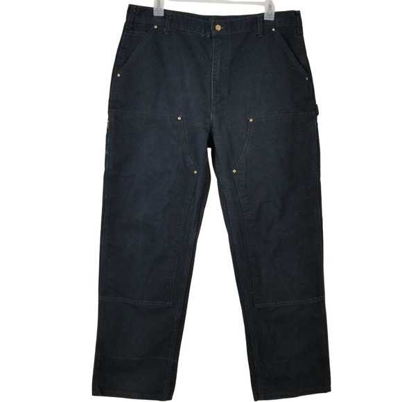 Carhartt Other - Carhartt Mens B01 Black Double Front Logger Work Pants Duck Canvas 36 x 32